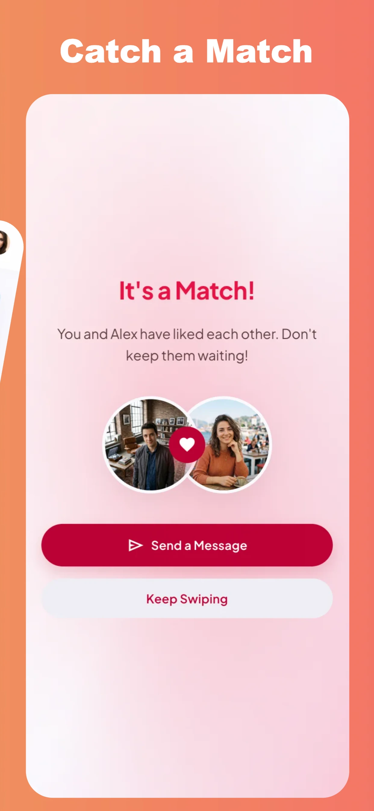 Dating App Theme app screenshot template — slide 2