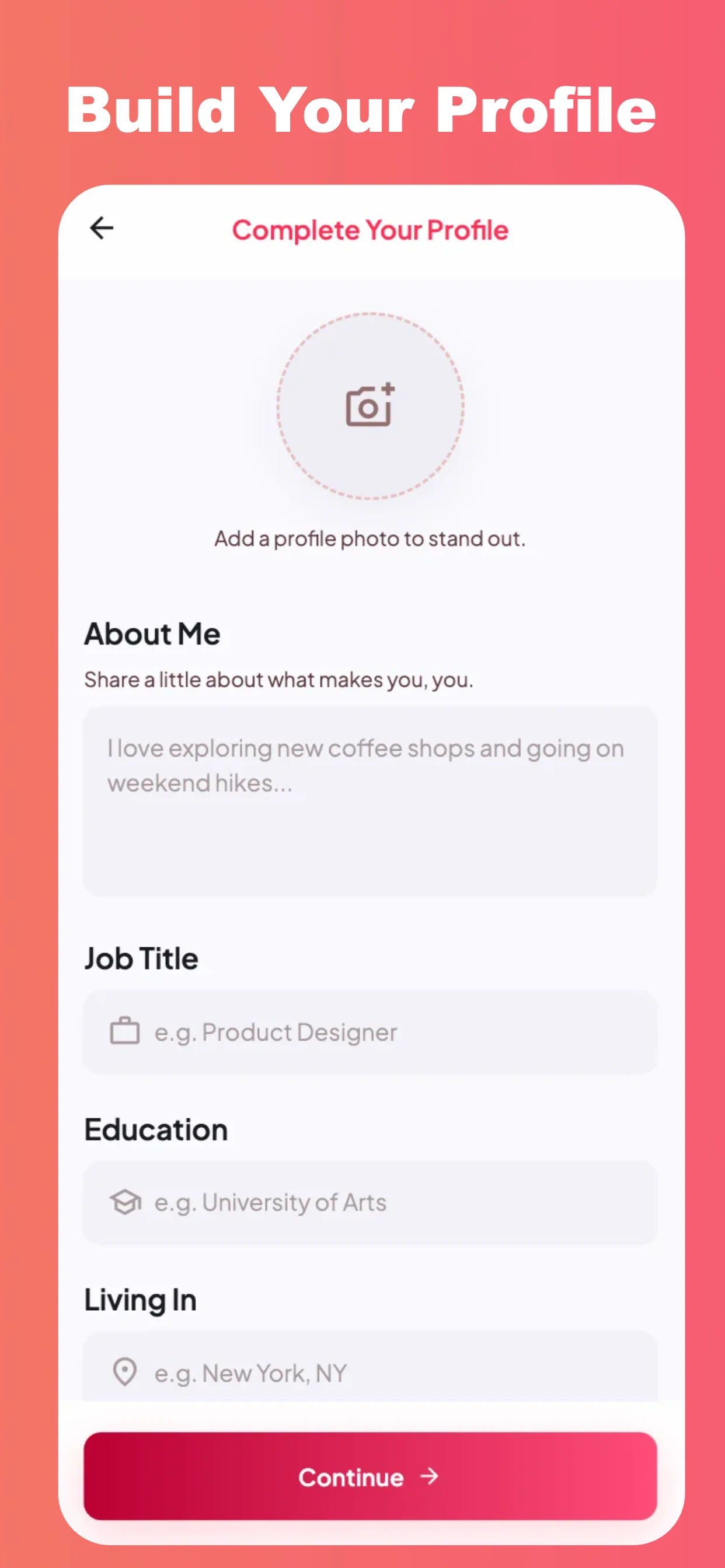 Dating App Theme app screenshot template — slide 3