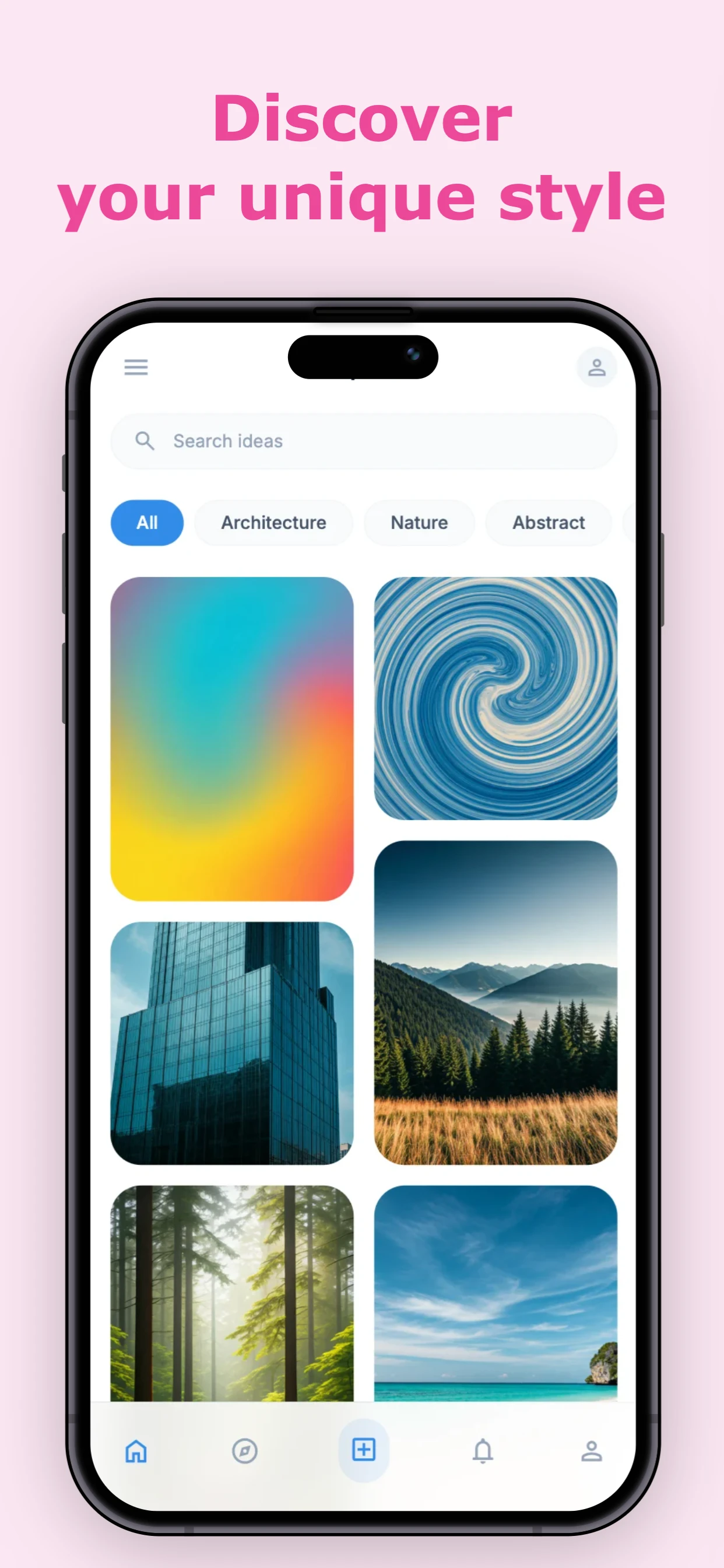 Fashion Template app screenshot template — slide 1