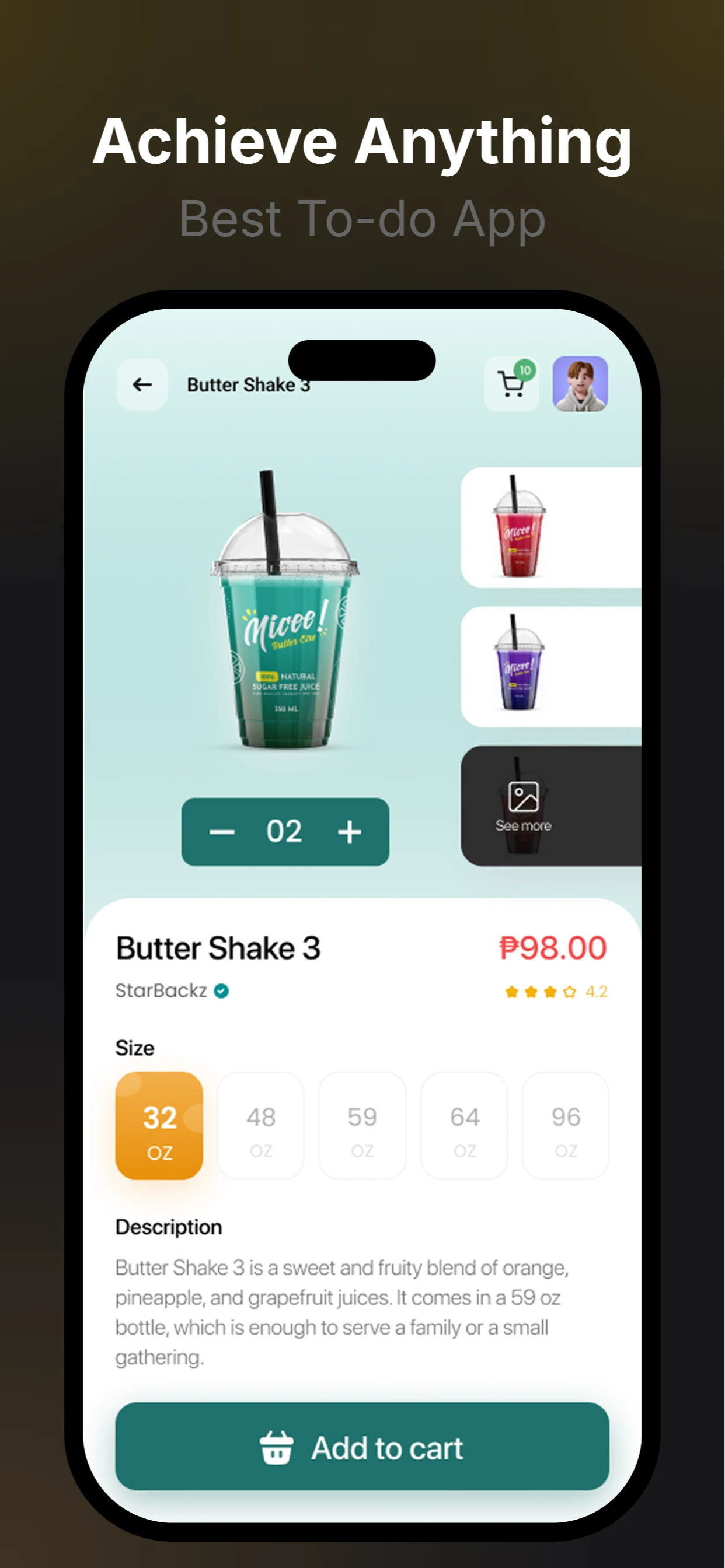 Simple Food App Theme app screenshot template — slide 5