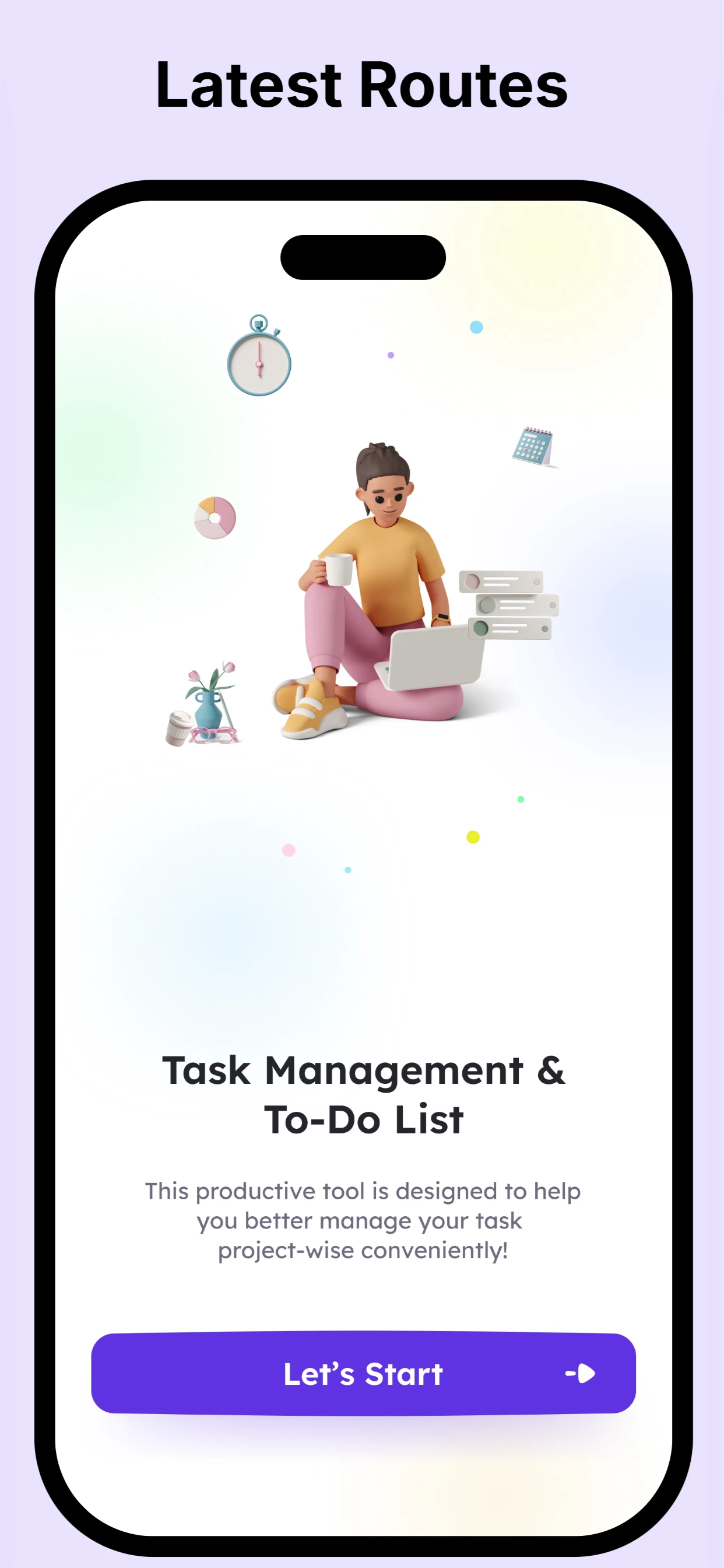Lavender app screenshot template — slide 2