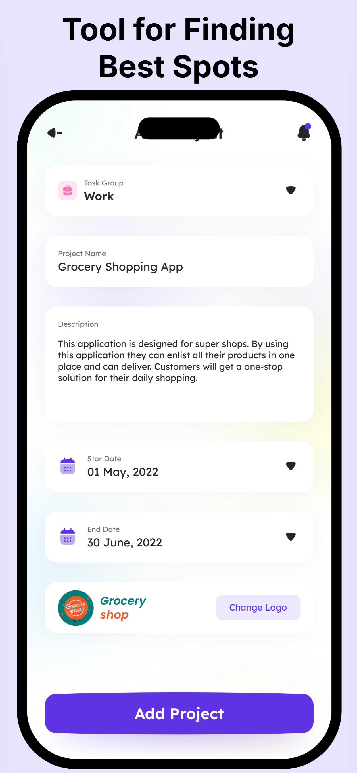 Lavender app screenshot template — slide 4