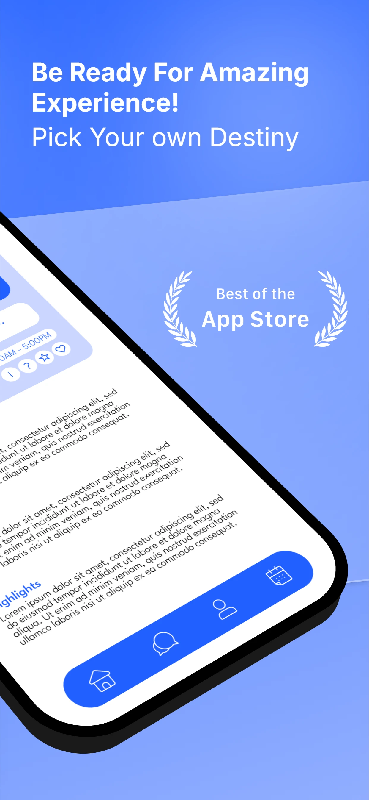 Blue Modern app screenshot template — slide 2