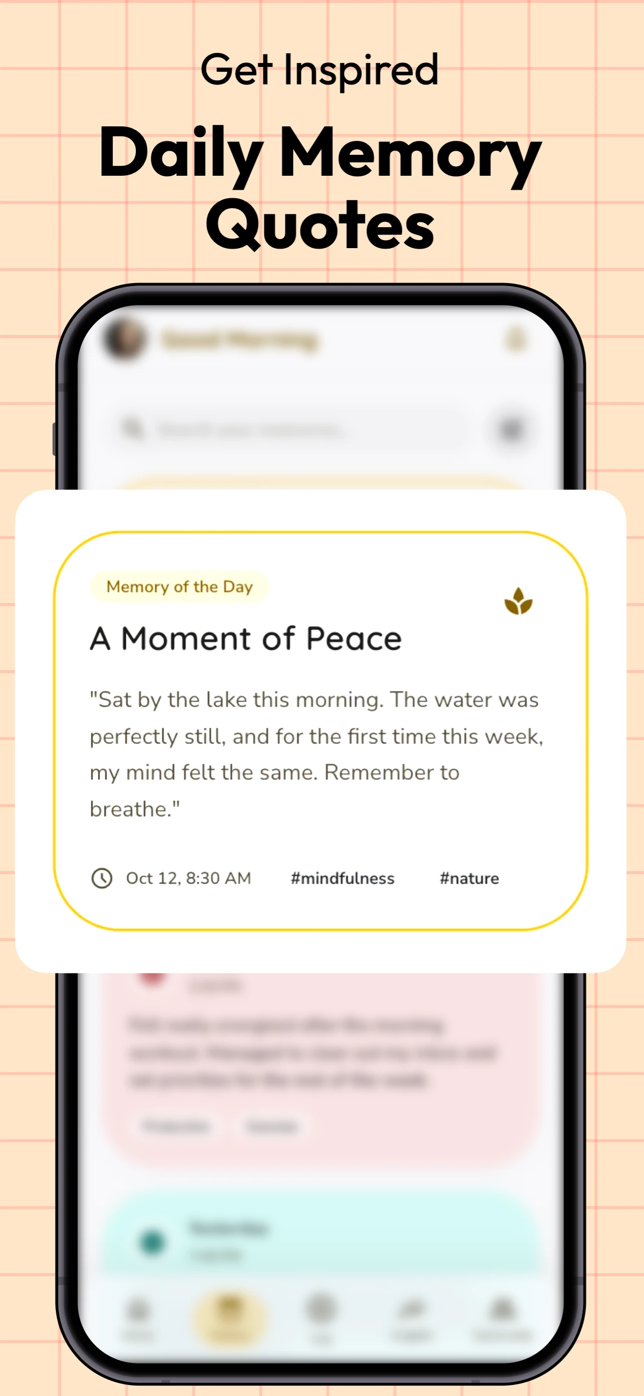 Moody Theme app screenshot template — slide 3