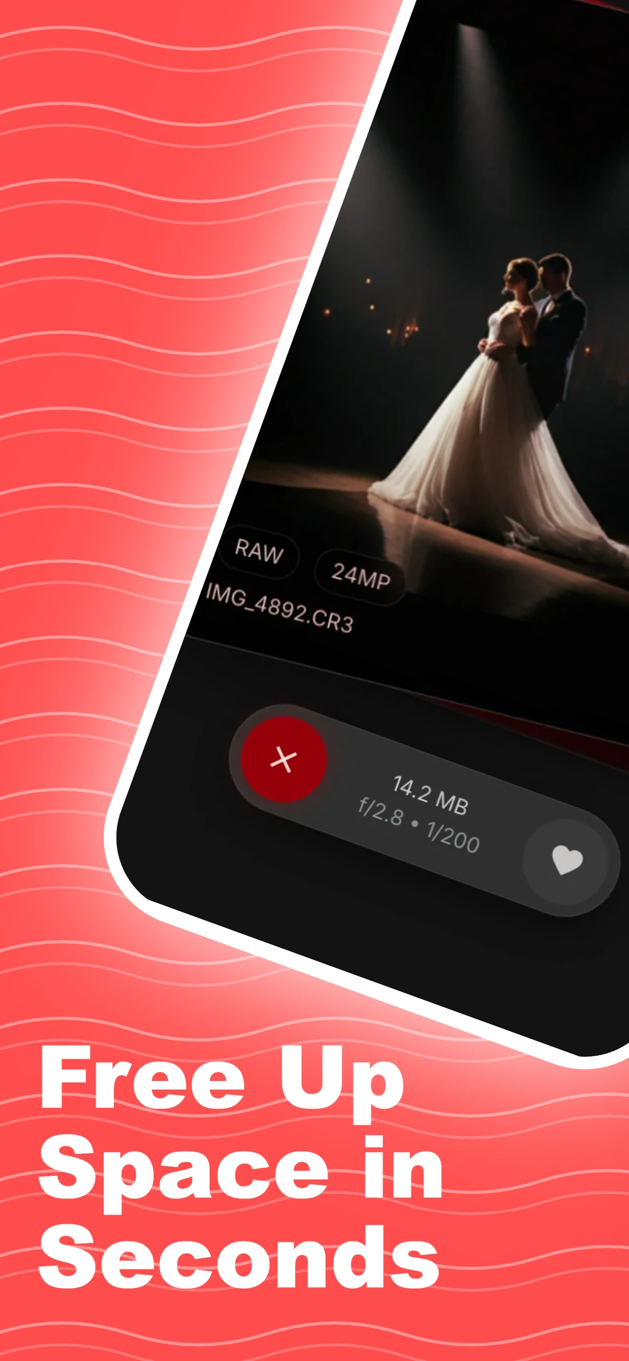 Space Saver App app screenshot template — slide 1