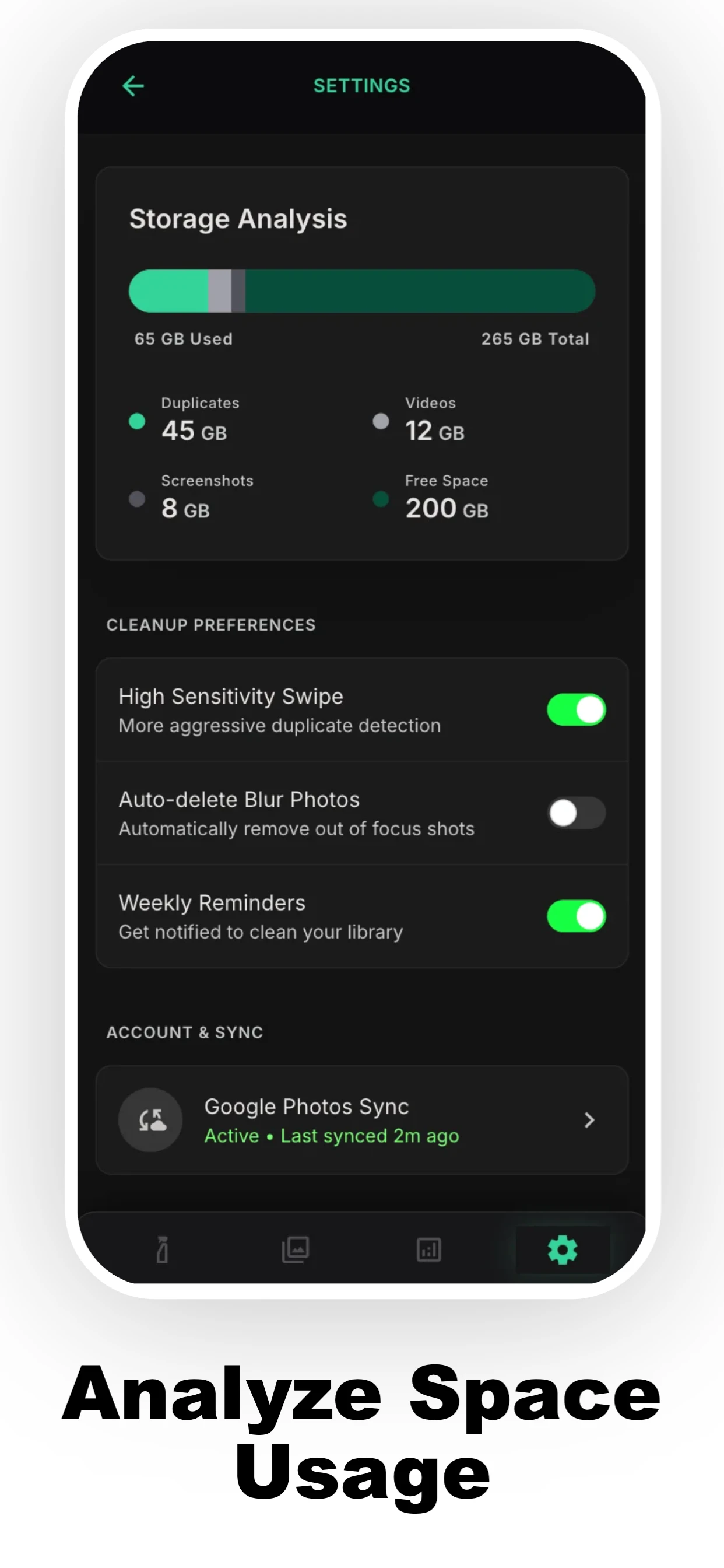 Space Saver App app screenshot template — slide 5