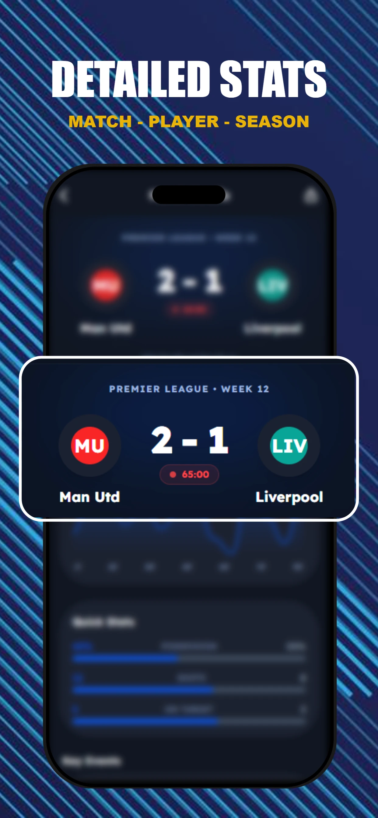 Sports Live app screenshot template — slide 2