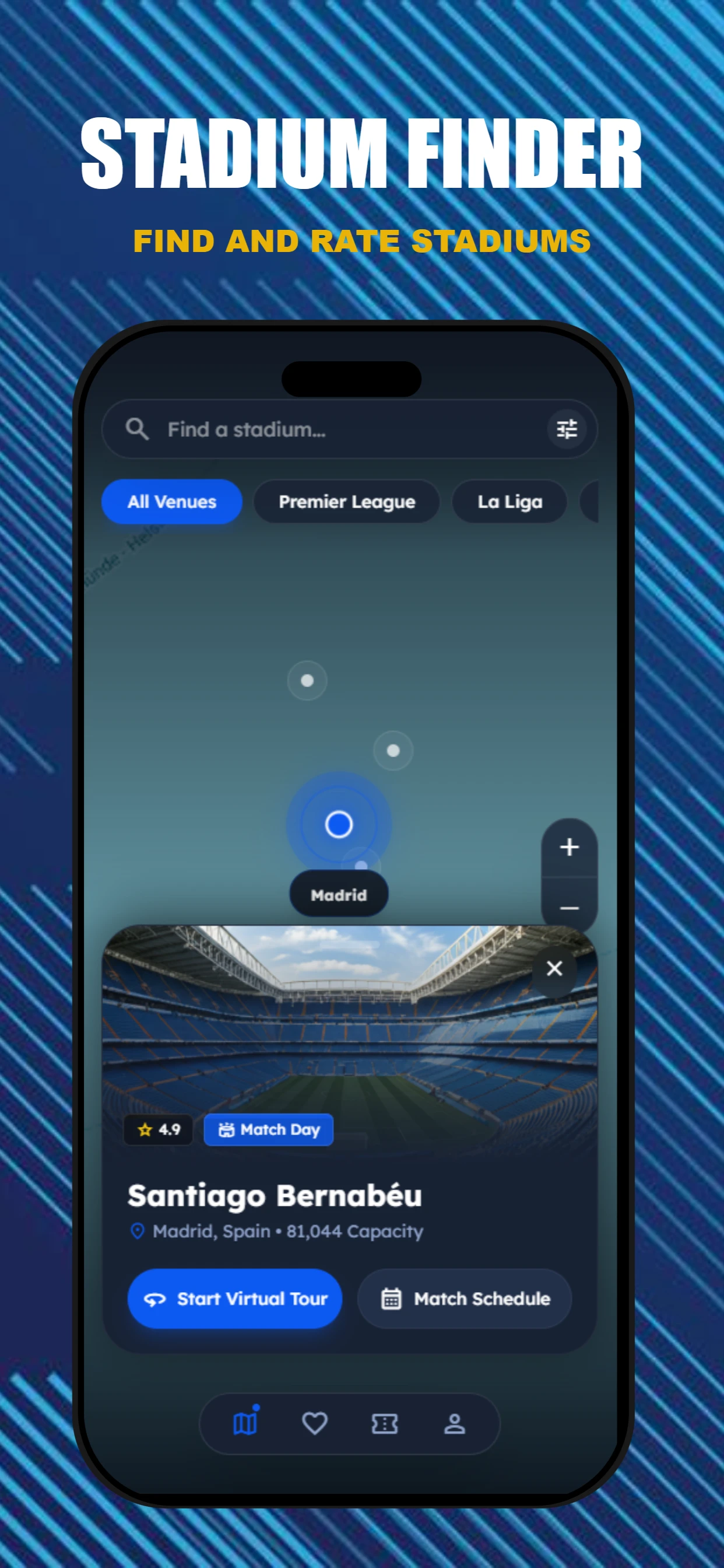 Sports Live app screenshot template — slide 4