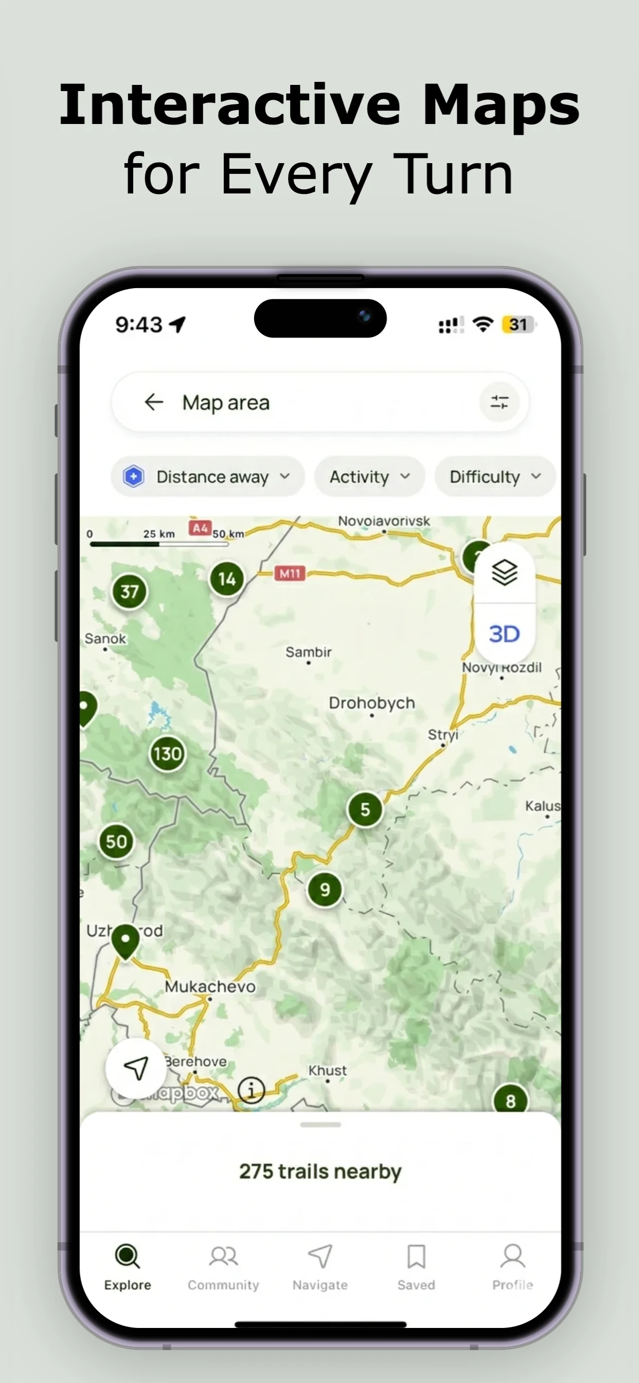 Trail Explorer Template app screenshot template — slide 3